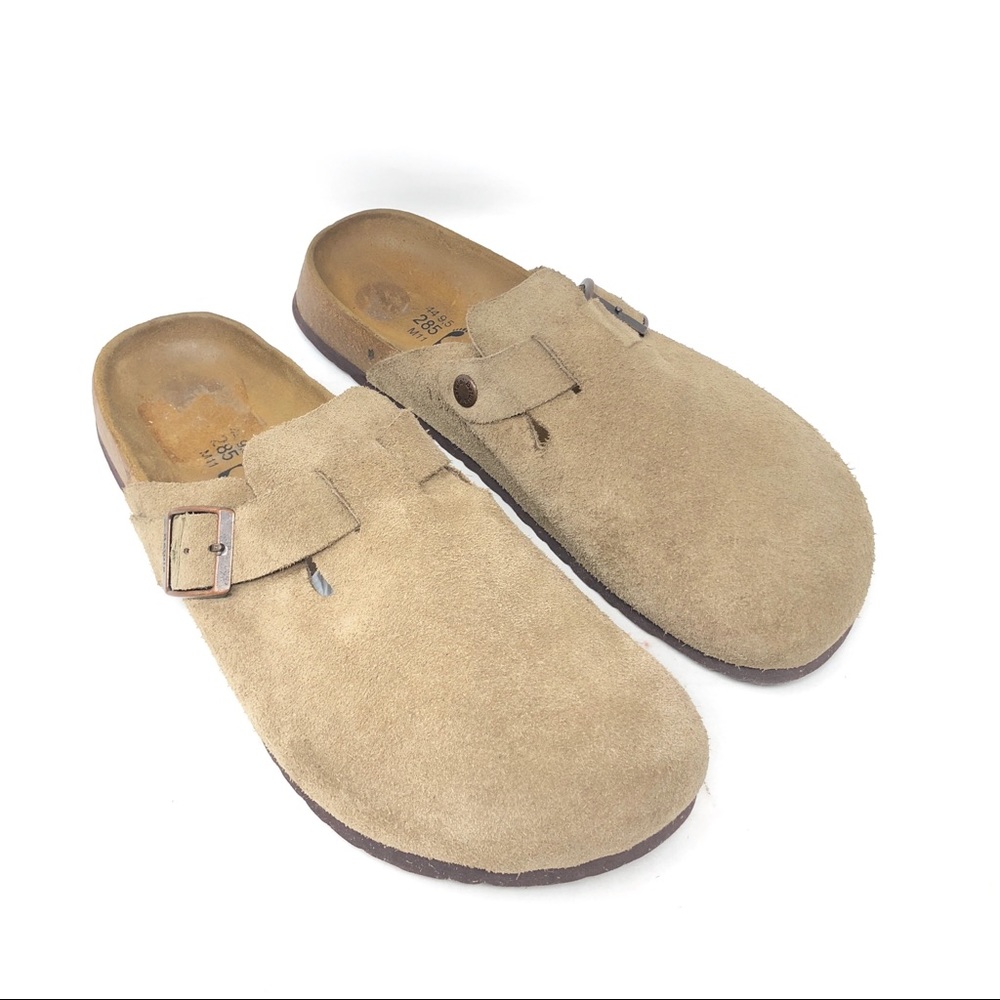 Betula by Birkenstock Boston Beige Suede Clogs - Picture 3 of 7